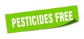 pesticides free sticker. square isolated label sign. peeler