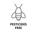 Pesticides Free Symbol. Bee icon.