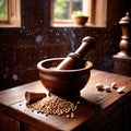 Pestle , device to pound and grind spices