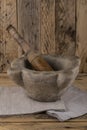 Pestle and stone mortar Royalty Free Stock Photo