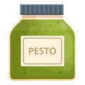 Pesto dish icon cartoon vector. Food aromatic basil