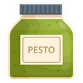 Pesto dish icon cartoon . Food aromatic basil