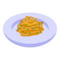 Pesto with pasta icon isometric vector. Salt cook