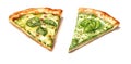 Pesto pizza watercolor clipart illustration with isolated background