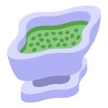 Pesto sauce pot icon isometric vector. Mixed organic