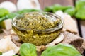 Pesto Sauce in a small bowl Royalty Free Stock Photo