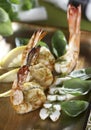 Pesto Shrimps Royalty Free Stock Photo