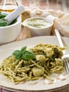 Pesto trofie typical genoa