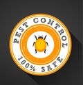 Pests icon, pest control 100% safe graphic flat design badge