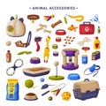 Pet Animal Accessories Big Set, Cats and Dogs Products, Food, Toys, Veterinary Medicines, Accessories for Care, Cartoon