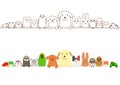 Pet animals border set Royalty Free Stock Photo