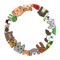 Pet animals in circle