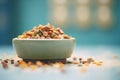 pet bowl filled with healthy, nutritious dog food Royalty Free Stock Photo