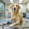 Pet with broken leg in veterinary clinic Royalty Free Stock Photo