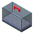 Pet cage icon isometric vector. Cat carrier