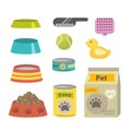 Pet care accessories isolated on a white Royalty Free Stock Photo