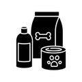 Pet care black glyph icon