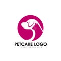 pet care and pet clinic logo design template. cat and dog vector silhouette Royalty Free Stock Photo