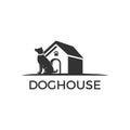 Pet care, pet house, Dog house logo vector icon Royalty Free Stock Photo