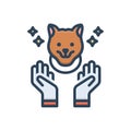Color illustration icon for Pet Care, pet and domestric