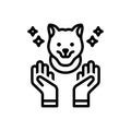 Black line icon for Pet Care, protection and welfare