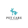 Pet care logo designs, creative rabbit logo vector