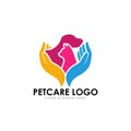 pet care logo design template. pet car vector icon illustration Royalty Free Stock Photo