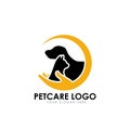 pet care logo design template. pet car vector icon illustration Royalty Free Stock Photo
