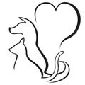 Pet caring outline logo