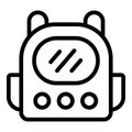 Pet carrier backpack icon outline vector. Pet carrier box