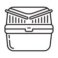 Pet carrier basket icon vector in line style Box to transport rodents, cats Royalty Free Stock Photo