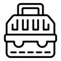 Pet carrier cage icon outline vector. Transport kitten crate