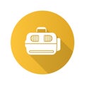 Pet carrier flat design long shadow glyph icon