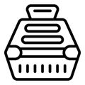 Pet carrier icon outline vector. Carry transportation cage