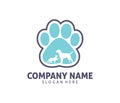 Pet cat dog clinic shop adoption vector logo design