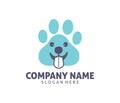 Pet cat dog clinic shop adoption vector logo design