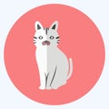 Pet Cat Icon in trendy flat style isolated on soft blue background Royalty Free Stock Photo