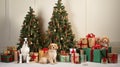 pet christmas tree dog Royalty Free Stock Photo