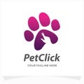 Pet Click Logo Design Template Royalty Free Stock Photo