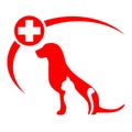 Pet Clinic Logo with Dog, Cat .pet shop poster dog and cat silhouette