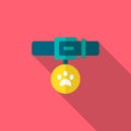 Pet collar icon , Vector flat long shadow design Royalty Free Stock Photo