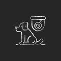 Pet control camera chalk white icon on dark background Royalty Free Stock Photo