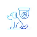Pet control camera gradient linear vector icon Royalty Free Stock Photo