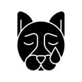 Pet depression black glyph icon
