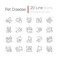 Pet disease linear icons set Royalty Free Stock Photo