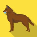 A pet, a dog with a ball in his teeth, a German shepherd. Pet ,dog care single icon in flat style vector symbol stock