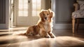 pet dog on hardwood floor