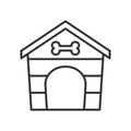 Pet Dog House Outline Flat Icon on White Royalty Free Stock Photo