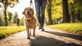 pet dog leash walk Royalty Free Stock Photo
