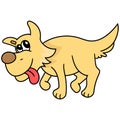 Pet dog is mocking sticking tongue doodle kawaii. doodle icon image